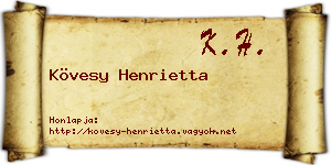 Kövesy Henrietta névjegykártya