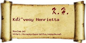 Kövesy Henrietta névjegykártya