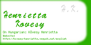 henrietta kovesy business card