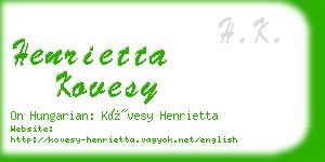 henrietta kovesy business card